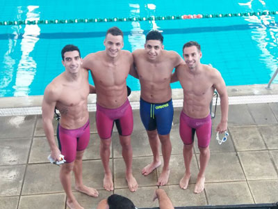 Los cuatro nadadores del QAC que cumplieron un gran papel en el Argentino Open.