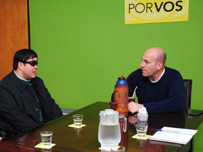 Molina y Baldassarri en plena charla en el edificio municipal.