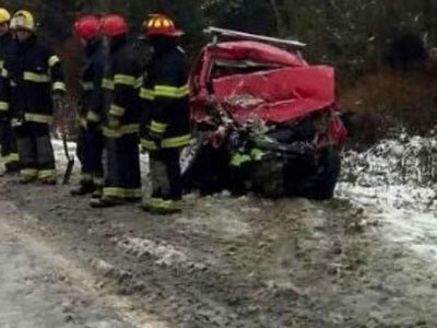 Así quedó el auto de Giallombardo después del accidente en la Ruta 40.