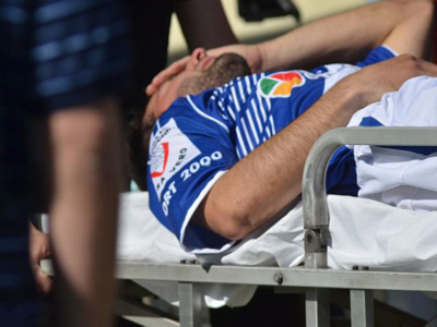 La imagen de Sebastián Gigliotti antes de ser trasladado al hospital.